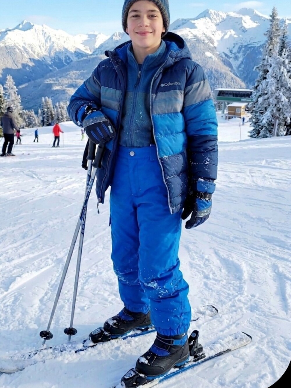 Columbia Youth Size Large (14/16) Blue Insulated Snow Ski Pants Waterproof Cargo